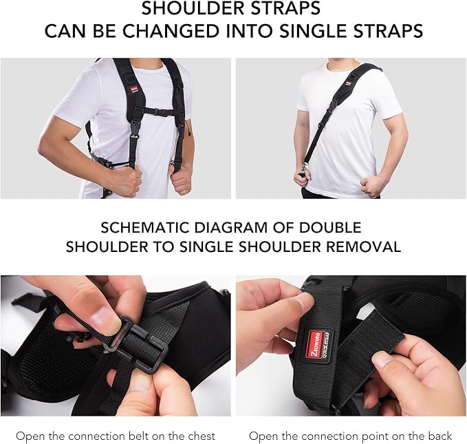 Camera Strap Double Shoulder Camera Strap Harness Quick Release Adjustable Dual - Image 5