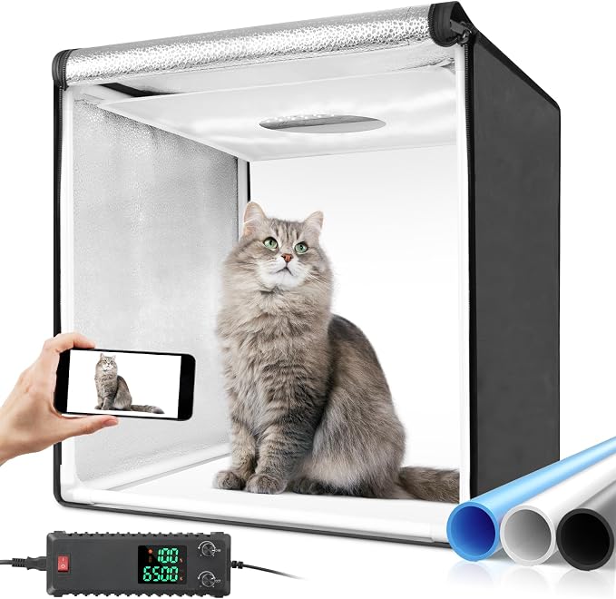 Bi-Color LED Photo Light Box 40x40 inch, Dimmable LEDs Product Photography by Heorryn