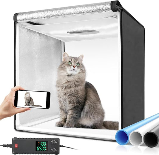 Bi-Color LED Photo Light Box 40x40 inch, Dimmable LEDs Product Photography by Heorryn