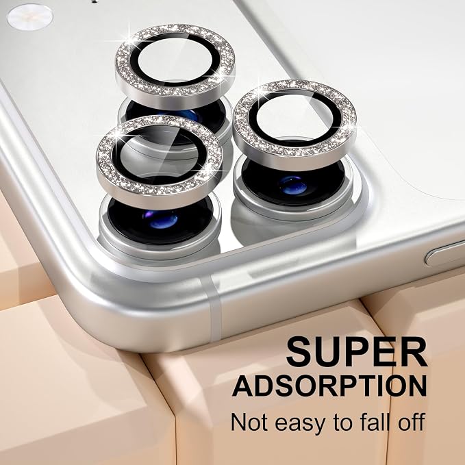 Misea Compatible for iPhone 17 Pro/iPhone 17 Pro Max Camera Lens Protector Bling - Image 6