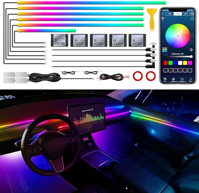 Dreamcolor Acrylic Interior Car LED Strip Light by MAODANER