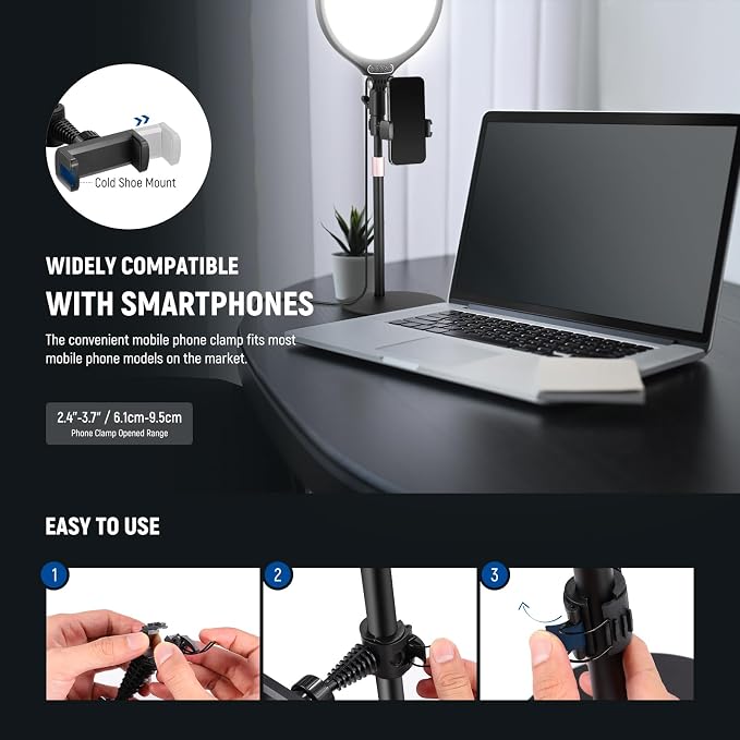 NEEWER Basics 2 Pack 10.5" Desktop LED Ring Light - Image 6