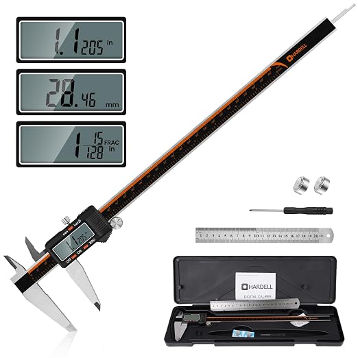 HARDELL Digital Caliper 12 Inch, Stainless Steel Caliper Measuring Tool by HARDELL