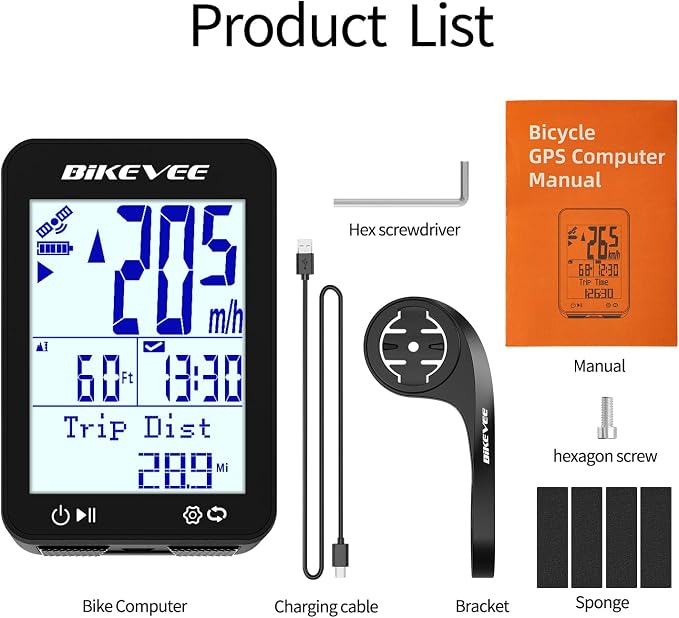 GPS Bike Computer Wireless Bicycle Speedometer Odometer 9 Languages Auto - Image 9