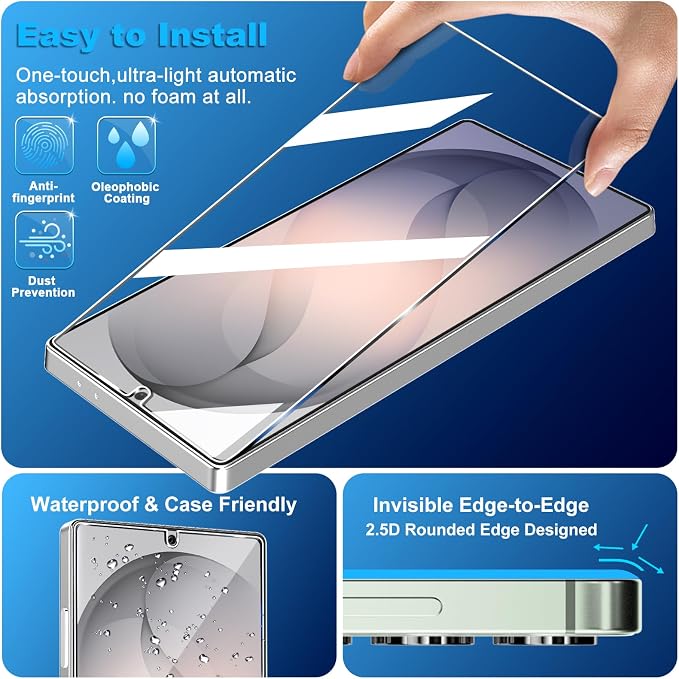 firtstnow 3 Pack for Samsung Galaxy S25 Ultra Screen Protector Tempered Glass + - Image 4