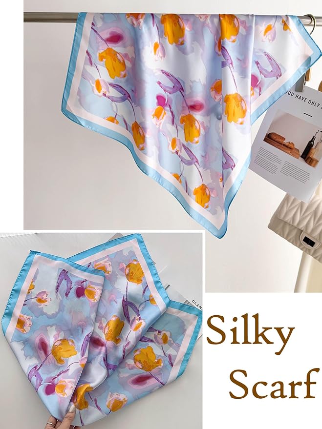 Silky Scarf for Women Lightweight Satin Bandanas Neck Hair Wrap For Sleeping - Image 4