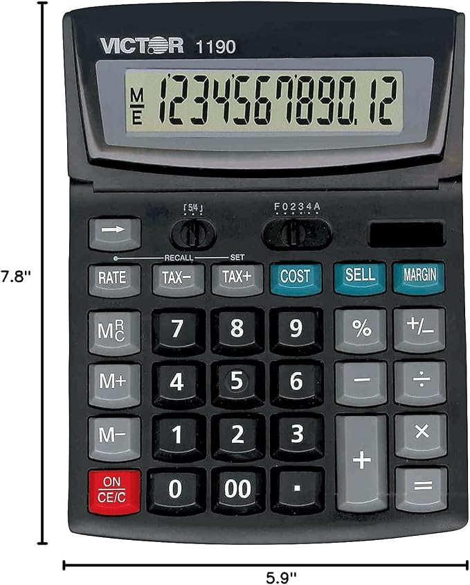 Victor 1190 Executive Desktop Calculator, 12-Digit LCD - Image 7