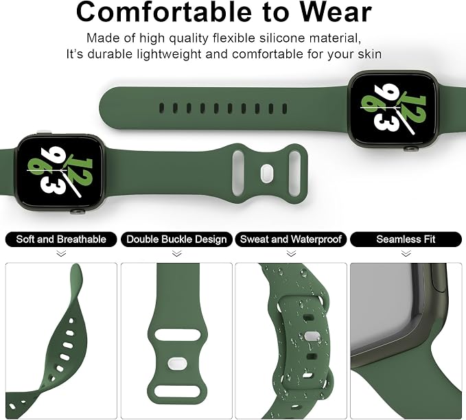 Sport Band Compatible with Apple Watch 38mm 40mm 41mm 42mm 44mm 45mm 46mm 49mm - Image 3
