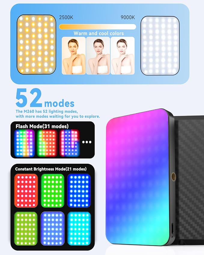 5000 mAh Portable Selfie Light for iPhone: RGB Rechargeable Phone Fill Lights - Image 5
