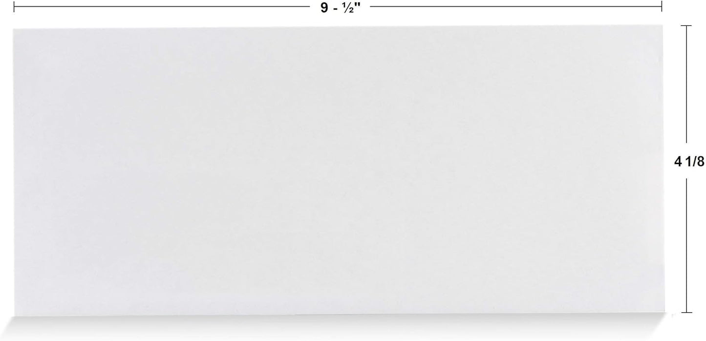 Aimoh 500#10 Custom Printed Security Tinted Self-Seal Envelopes - Personalized with Logo and Address/Return Address Imprinted -Size 4-1/8 X 9-1/2" -White -24 LB -Box of 500 Count (7-34010-500)