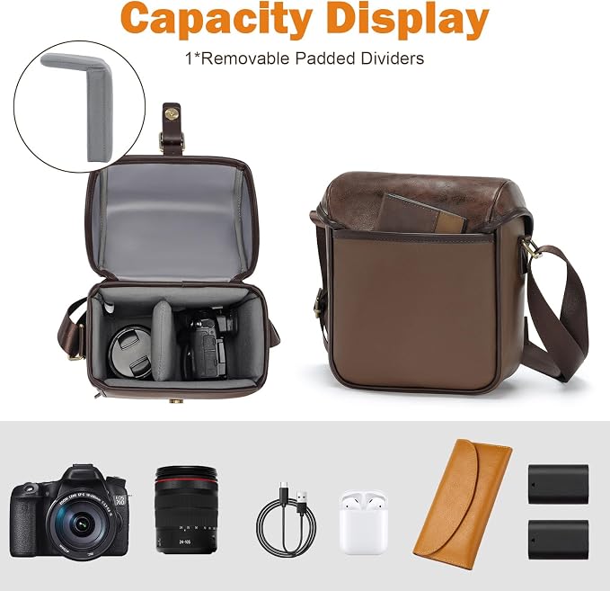 Cwatcun Camera Sling Bag PU Leather - Image 4