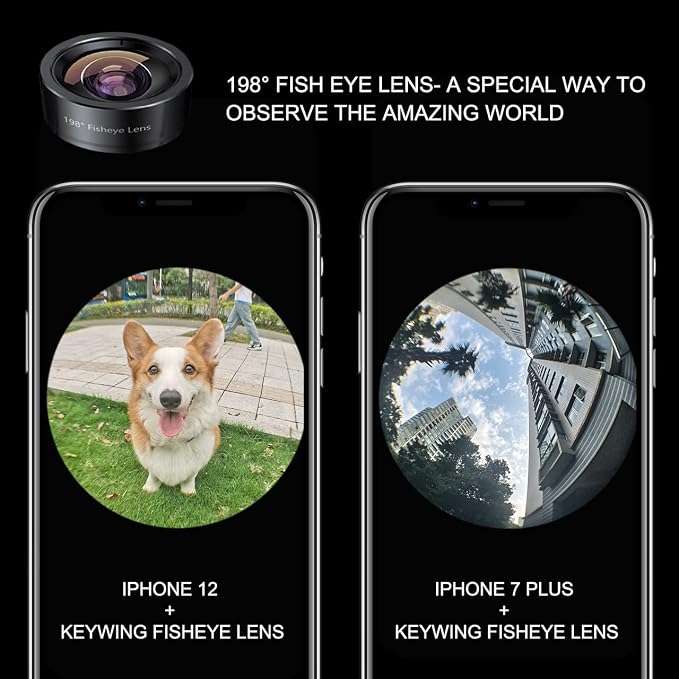 KEYWING Fisheye Lens 198° Fish Eye Phone Camera Lens Kit - Image 3