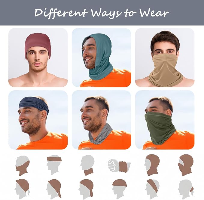 Geyoga 6 Pieces Summer UV Protection Cooling Neck Gaiter Face Clothing Neck - Image 5