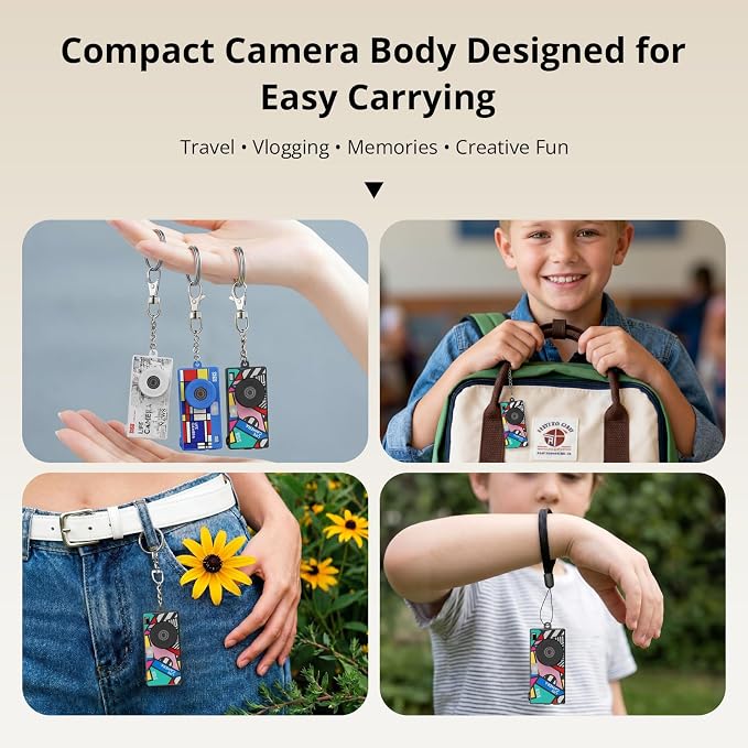 Mini Keychain Digital Camera, 1440P Video, 2MP Photos, 16GB Card, Type C - Image 5