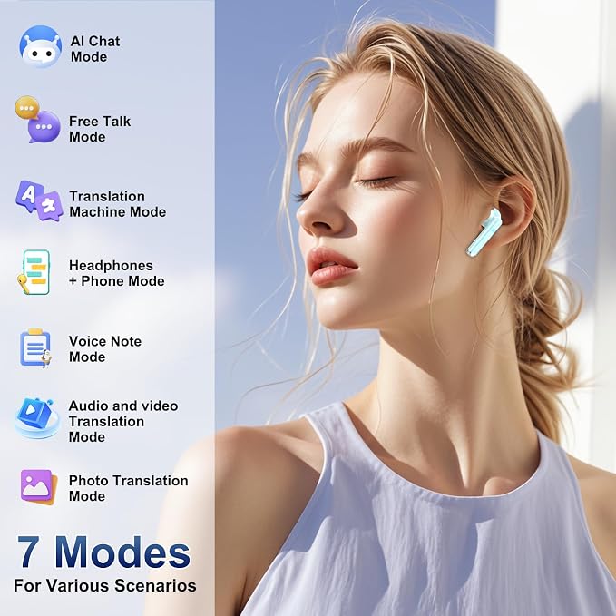 2026 AI Translation Earbuds Real Time, 165 Language Translator Earbuds 3-in-1 - Image 4