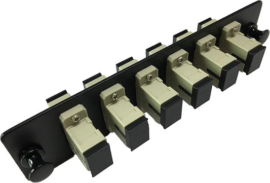 RiteAV LGX Footprint Fiber Optic Cable SC Adapter Patch Panel 6 Ports Loaded by RiteAV