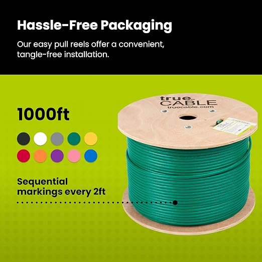 TRUE CABLE Cat6A Shielded Riser Bulk Ethernet Cable, 23AWG Solid Bare Copper - Image 5