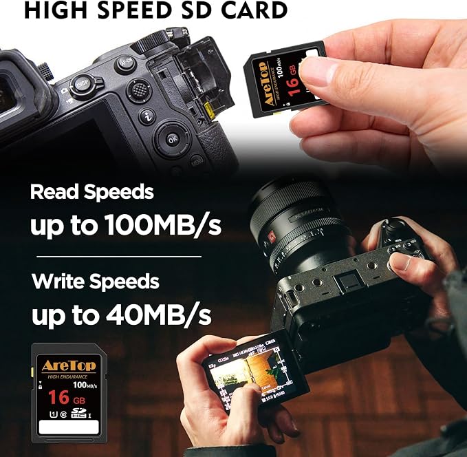 AreTop SD Card 16GB, 5 Pack UHS-I Class 10 SDHC Memory Card, 5 Pack 16GB Full - Image 3