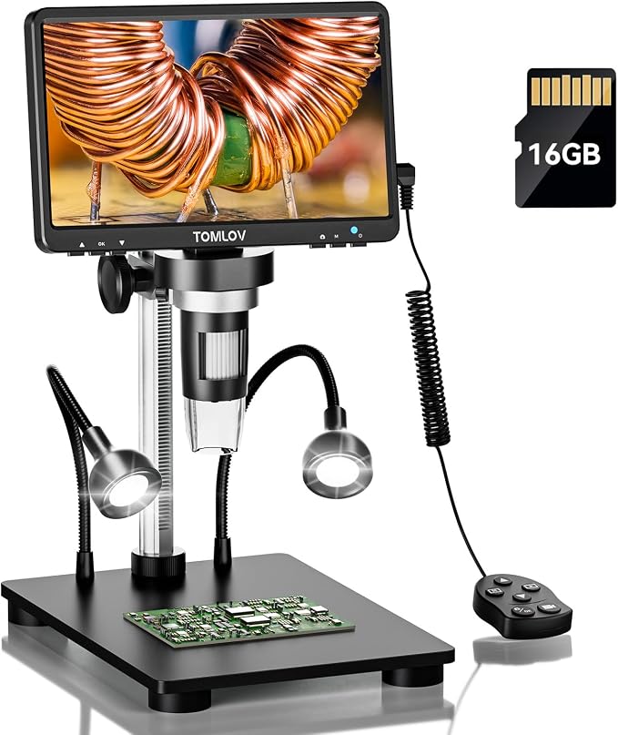 TOMLOV DM9B 7" Digital Microscope: 1080P 1200X Coin Microscope Magnifier by TOMLOV-MoreThanAMicroscope