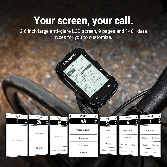 COOSPO CS500 Bike Computer Wireless, 2.6 Inch LCD GPS Cycling Computer - Image 7