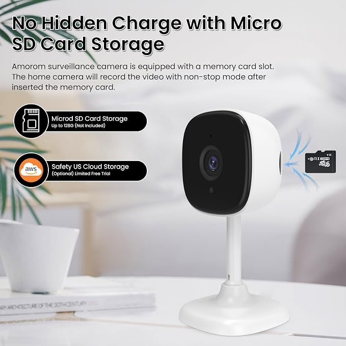 AMOROM 4 Pack Indoor Wired Security Camera, Baby Pet Monitor, Motion Detection - Image 8