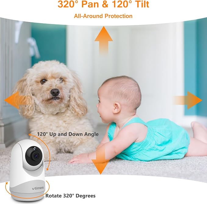VTimes No WiFi Baby Camera Monitor, 3.2" IPS Display, Portable Video Monitor - Image 7