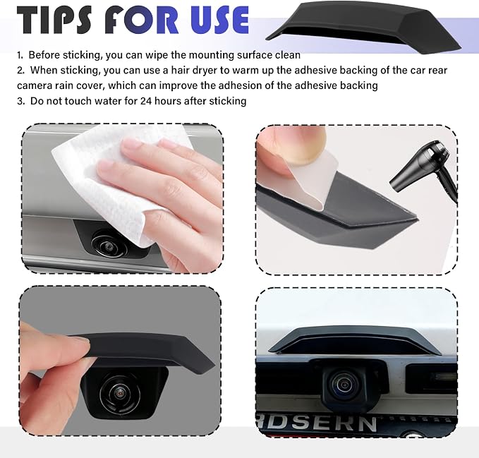 New Car Backup Camera Rain Shield, Wider & Longer Backup Camera - Image 6