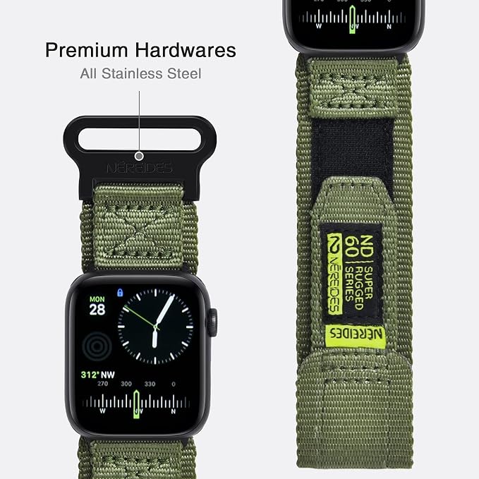 Nereides Compatible with Apple Watch Band Ultra 3/2/1, Nylon Sports Strap with - Image 7