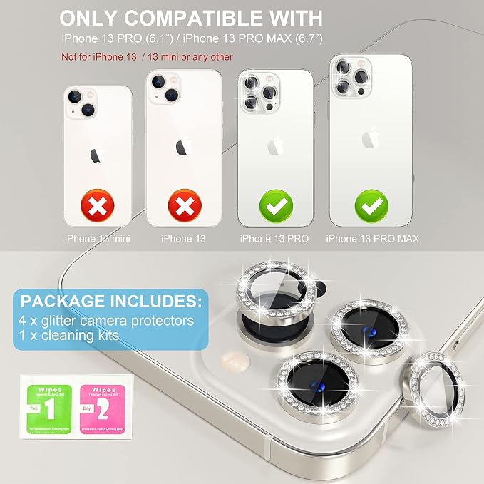 Choiche Compatible for iPhone 13 Pro/iPhone 13 Pro Max Camera Lens Protector - Image 2