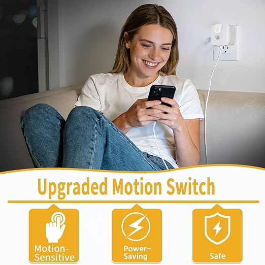 Motion Sensor Switch, Plug in Sensor Light Control Switch, Featuring Human Body - Image 5