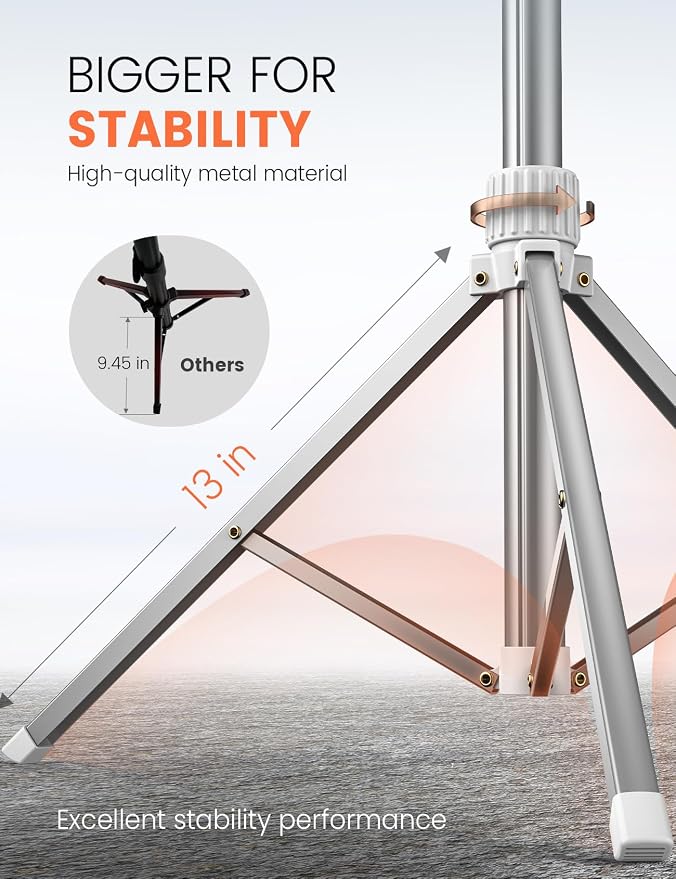 71'' Phone Tripod Stand, Extendable Reinforced Aluminum Phone Stand - Image 3