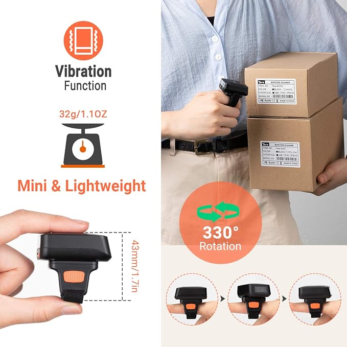 Tera Pro Extreme Performance 1D 2D QR Wireless Ring Barcode Scanner - Image 4