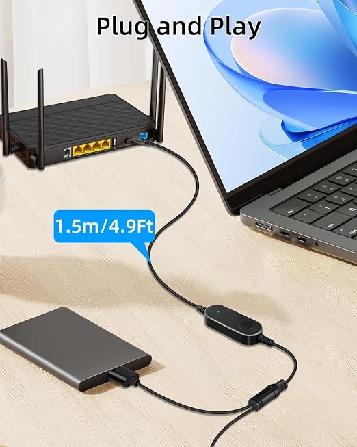 Dual Port USB A & USB C 5V to 12V DC 5.5x2.1mm Step Up Converter Cable - Image 4