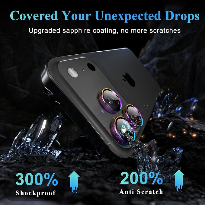YWXTW Camera Lens Protector for iPhone 17 Pro/iPhone 17 Pro Max, Tempered Glass - Image 3