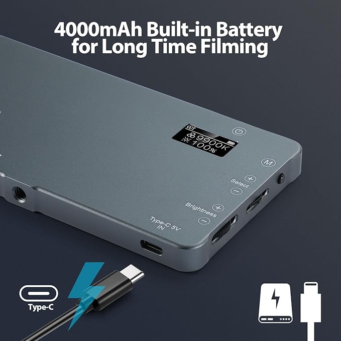 ENEGON 4000mAh Rechargeable Mountable Bicolor LED Video Light - Image 5