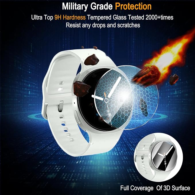 SiHPuoy 4 Pack for Samsung Galaxy Watch 8 Screen Protector 40mm Tempered Glass - Image 5