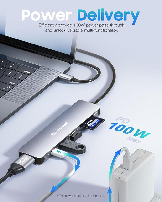 Hiearcool USB C Hub for MacBook – 7-in-1 USBC Adapter - Image 3
