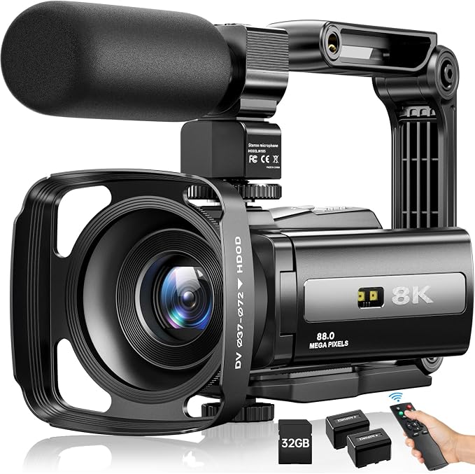 8K Video Camera Camcorder 88MP UHD WiFi Vlogging Cameras by Unknown