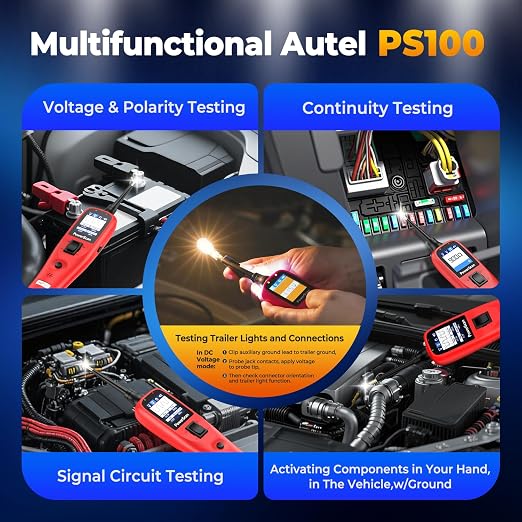 Autel PowerScan PS100 Automotive Circuit Tester 2.0, 12-24V Power Circuit Probe - Image 5