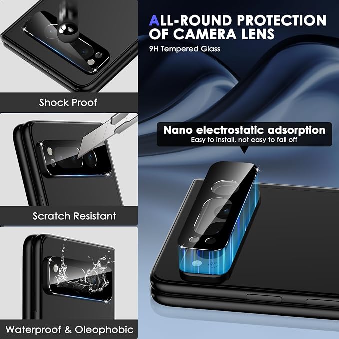 for Google Pixel Fold Privacy Screen Protector and Tempered Glass Camera Lens - Image 7