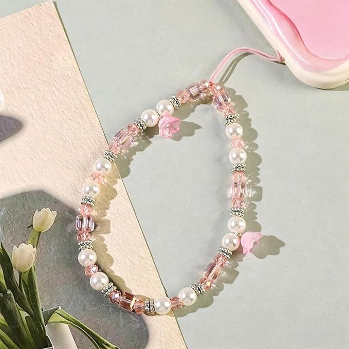 Phone Charm Strap Beaded Lanyard Camera Wrist Strap Phone Chain Wristlet Cute - Image 2