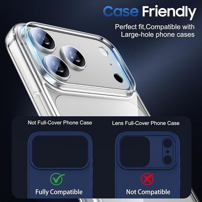 UniqueMe for 3 Pack iPhone 17 Pro Max Camera Lens Protector - Image 6