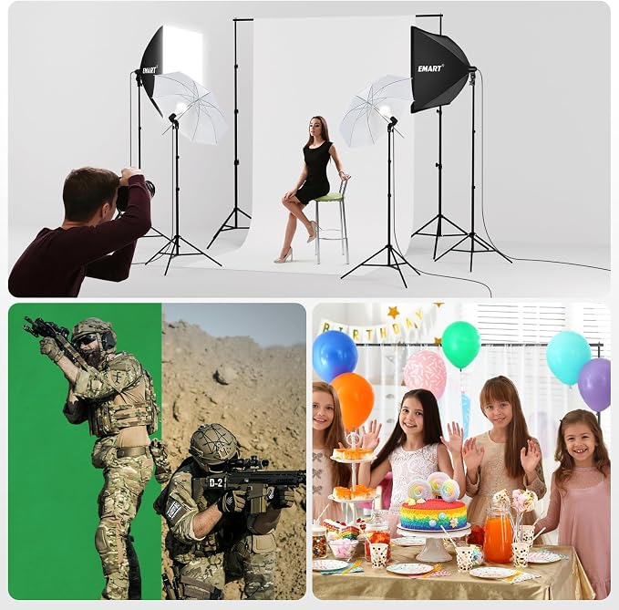 EMART 8.5 x 10 ft Backdrop Support System, Professional Photography Lighting Kit - Image 8