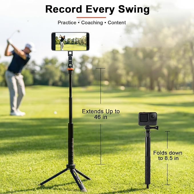 Golf Tripod, Golf Phone Stand for Swing Recording, Magnetic Golf Phone Holder - Image 2
