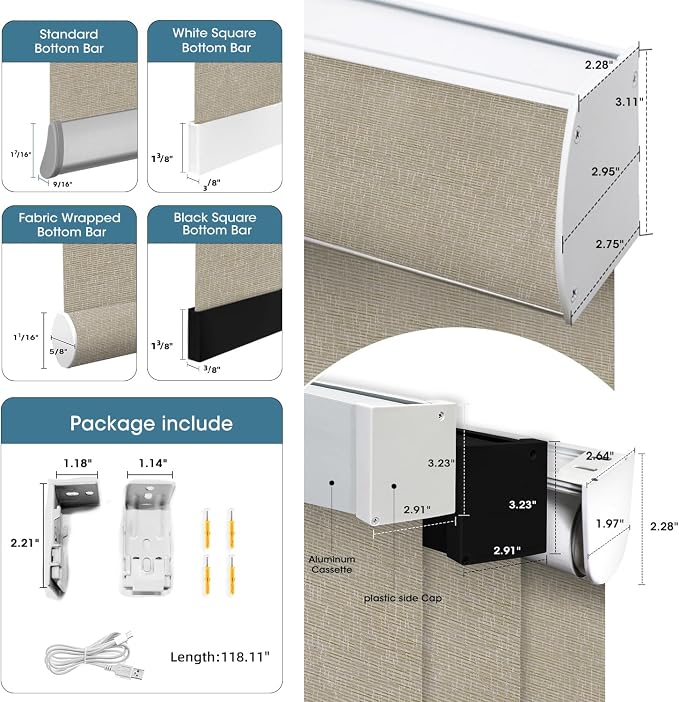 SmartWings Motorized 100% Blackout Shades Blinds, Custom Size, Cordless Window - Image 4