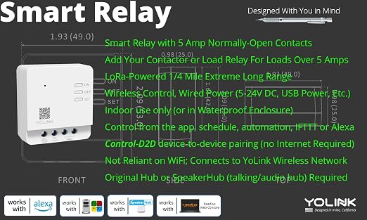 YoLink Relay, Smart Switch, YoLink 1/4 Mile Super Long Range Smart Relay - Image 7