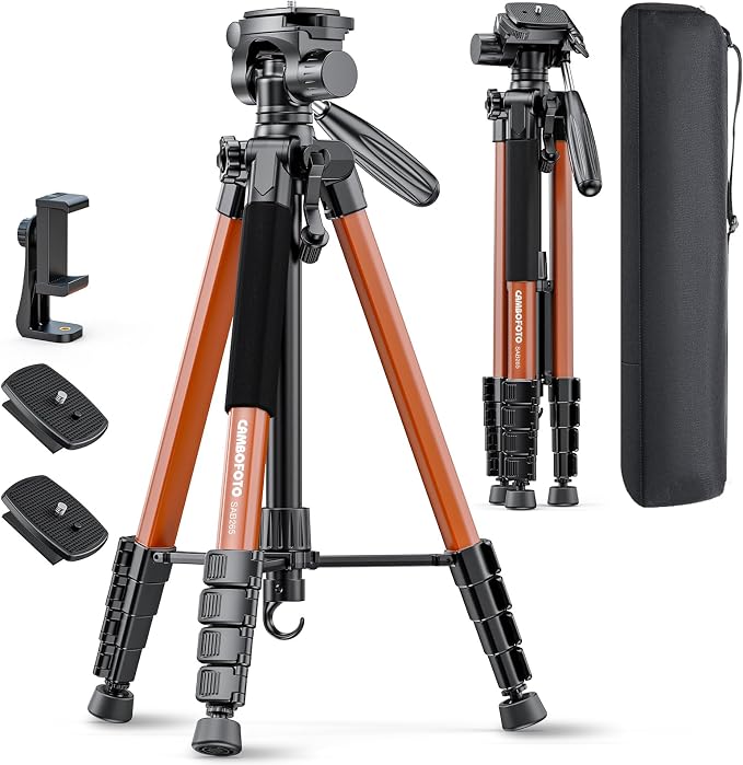 CAMBOFOTO 74"-Camera-Tripod, Professional Aluminum Heavy Duty Tripod Stand by CAMBOFOTO