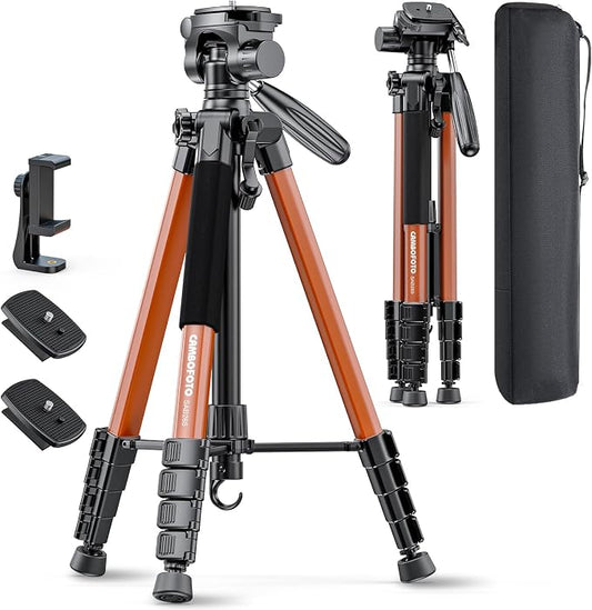 CAMBOFOTO 74"-Camera-Tripod, Professional Aluminum Heavy Duty Tripod Stand by CAMBOFOTO