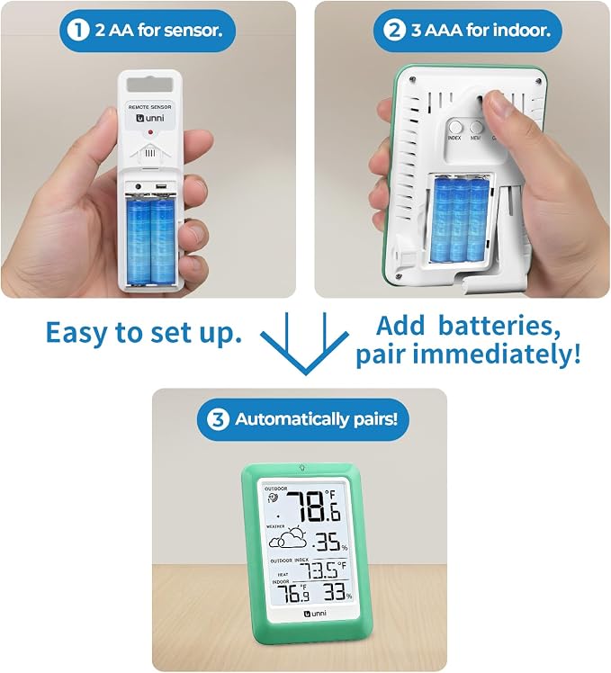 Indoor Outdoor Thermometer Wireless, Temperature Humidity Monitor Battery - Image 7