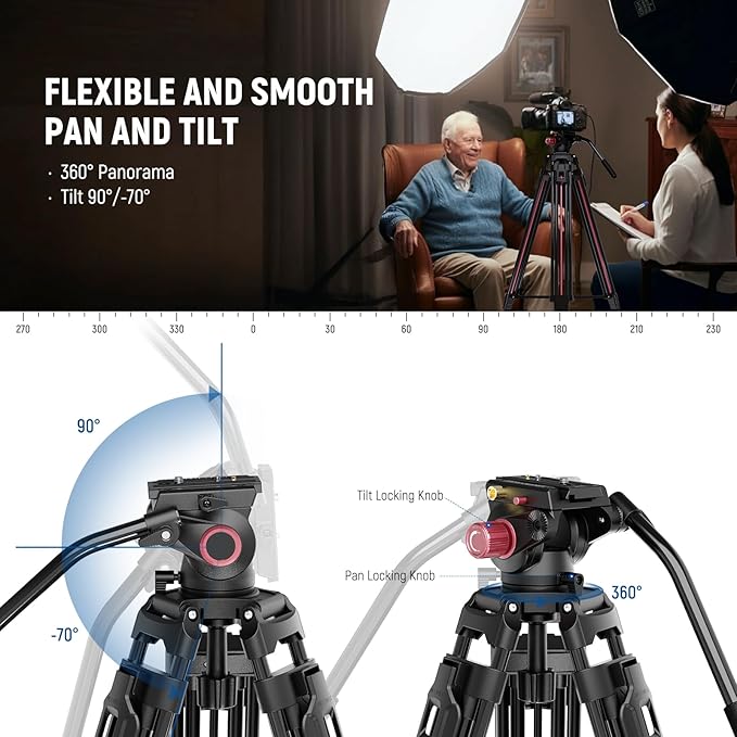 NEEWER LL38 79"/2m Video Camera Tripod - Image 4